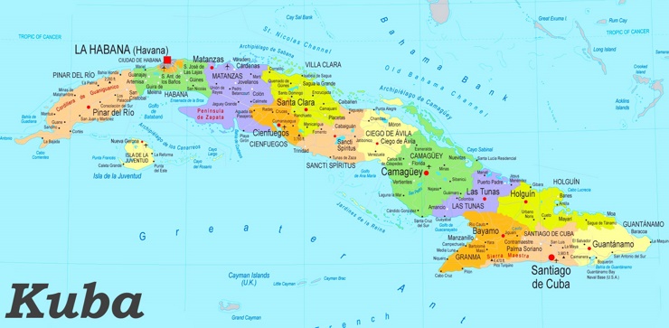 Kuba politische karte