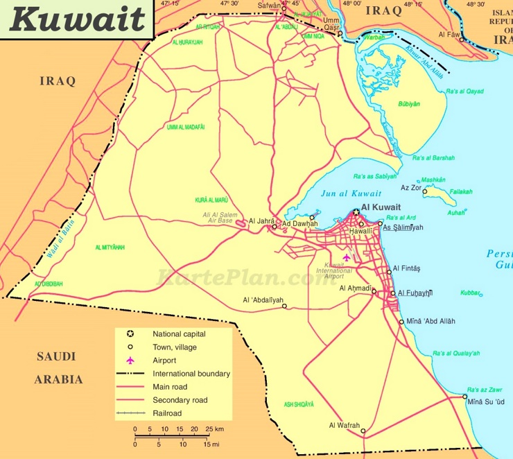 Kuwait politische karte