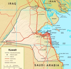 Straßenkarte Kuwait