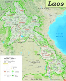 Große detaillierte karte von Laos