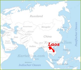 Laos auf der karte Asiens