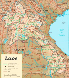 Laos politische karte