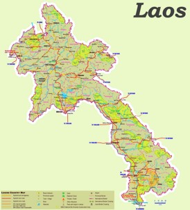 Laos touristische karte