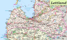 Große detaillierte karte von Lettland