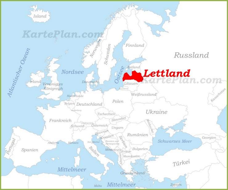 Lettland auf der karte Europas