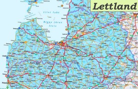 Straßenkarte Lettland