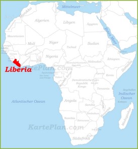 Liberia auf der karte Afrikas