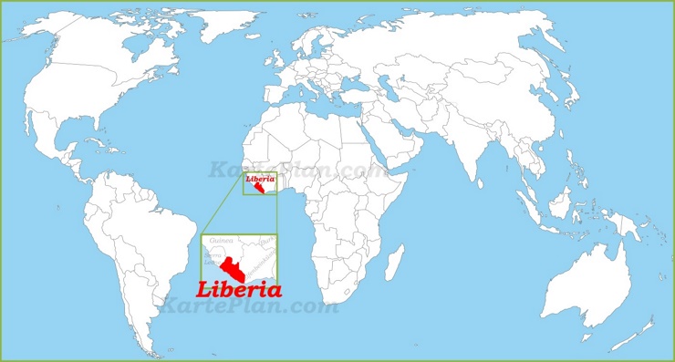 Liberia auf der Weltkarte