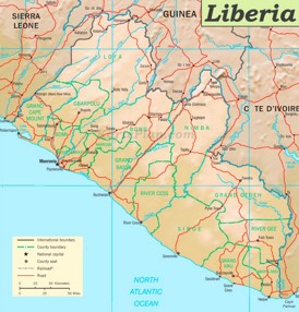 Straßenkarte Liberia