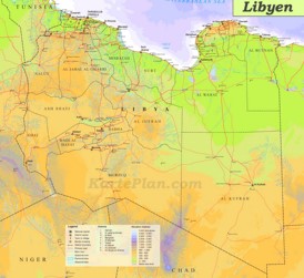 Große detaillierte karte von Libyen