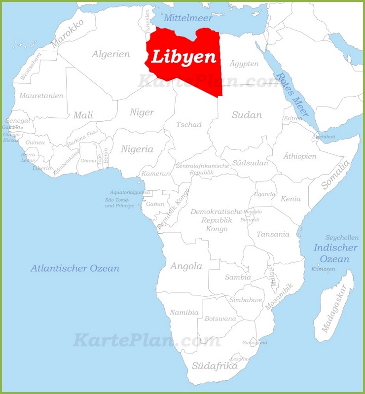 Libyen auf der karte Afrikas