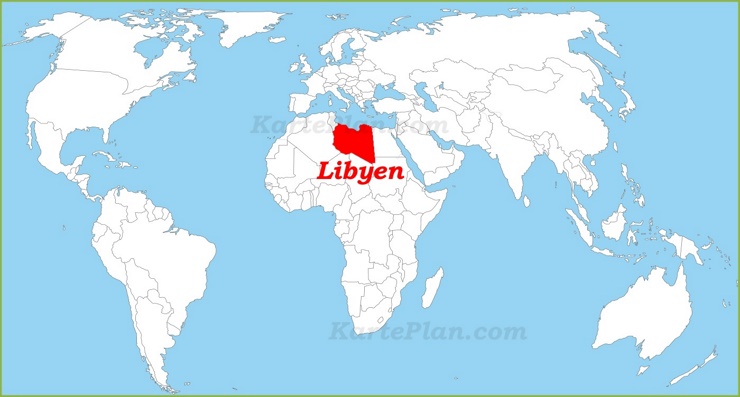 Libyen auf der Weltkarte