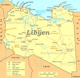 Straßenkarte Libyen