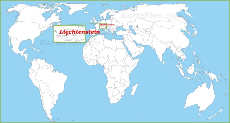 Liechtenstein auf der Weltkarte