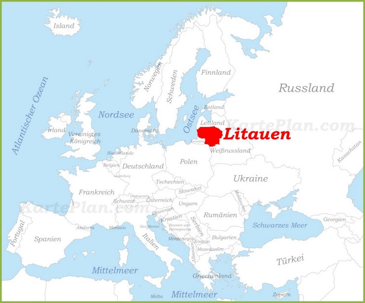 Litauen auf der karte Europas