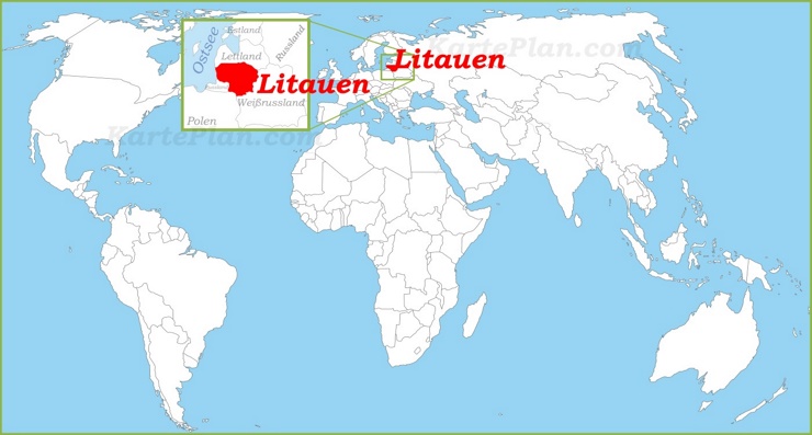 Litauen auf der Weltkarte