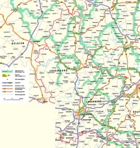Straßenkarte Luxemburg