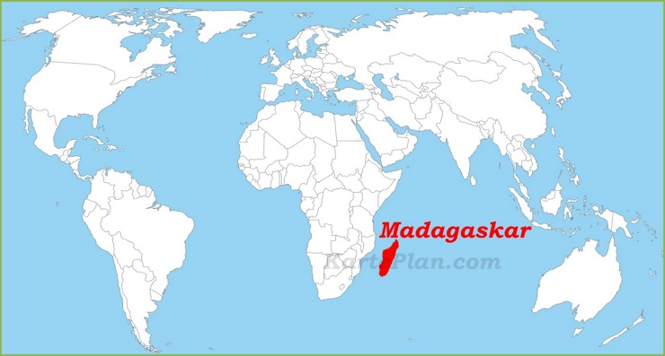 Madagaskar auf der Weltkarte