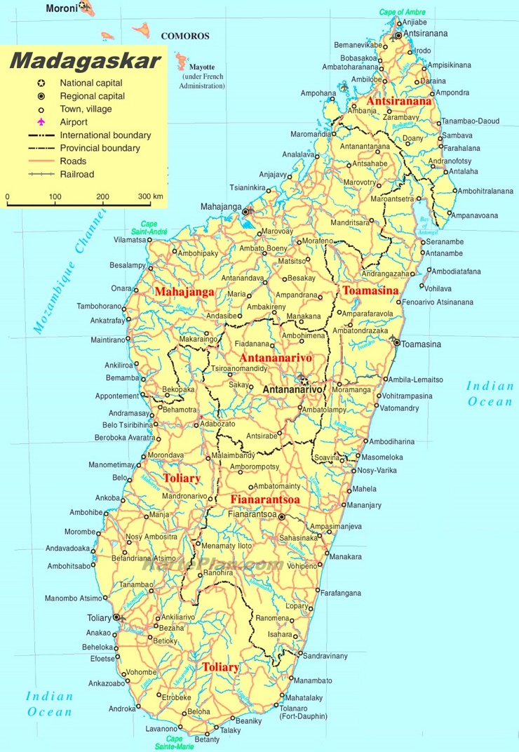 Madagaskar politische karte