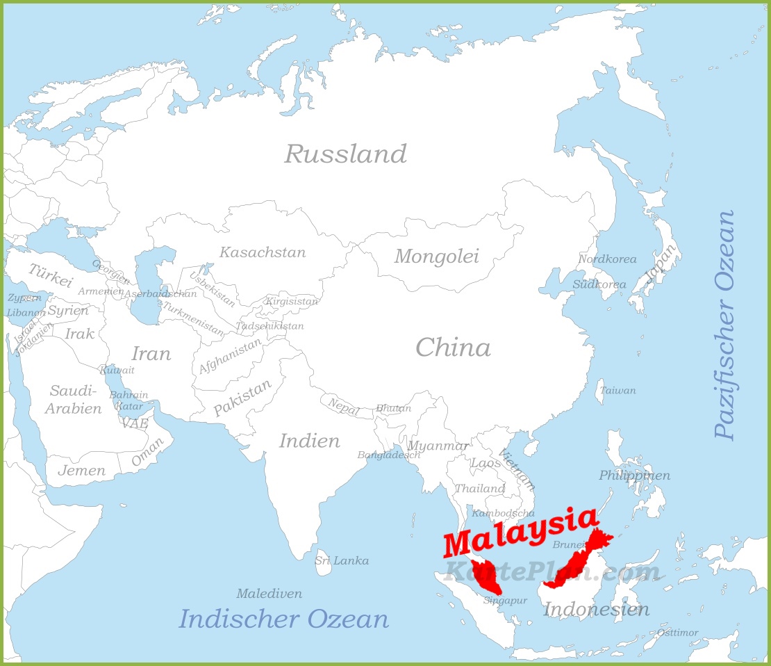 Malaysia Weltkarte