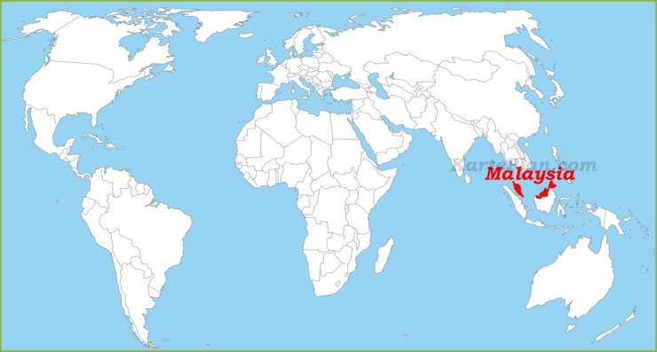Malaysia auf der Weltkarte
