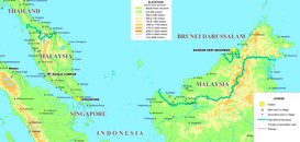 Physische landkarte von Malaysia