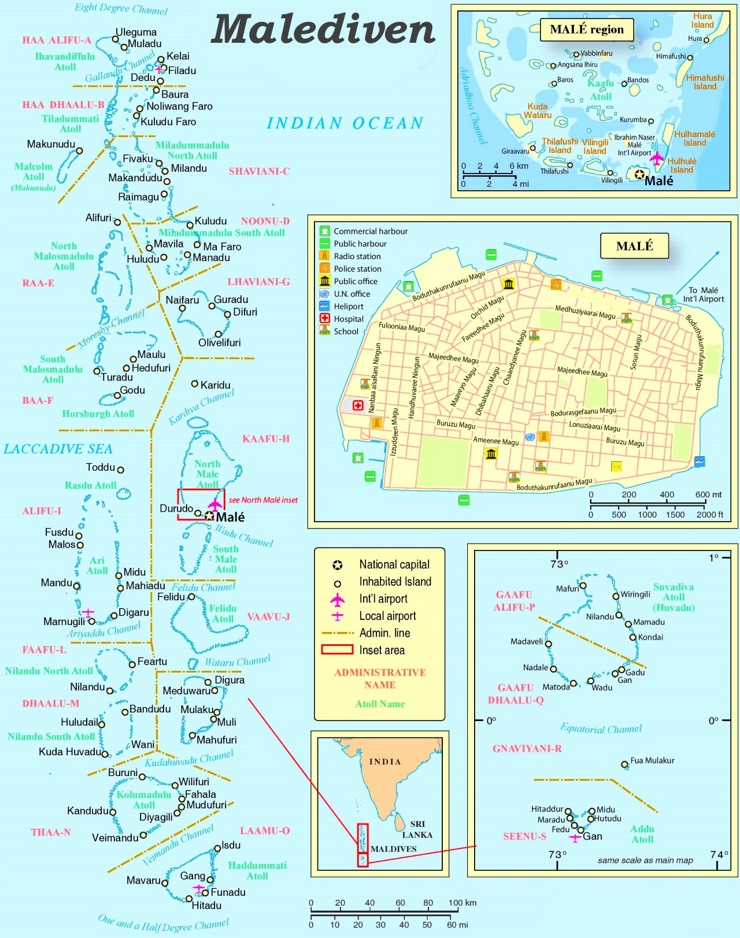 Malediven politische karte