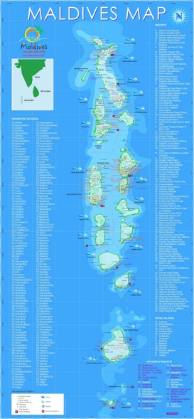 Malediven touristische karte