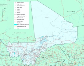 Große detaillierte karte von Mali