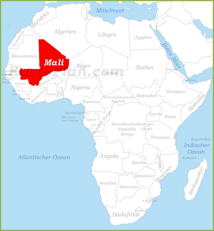 Mali auf der karte Afrikas