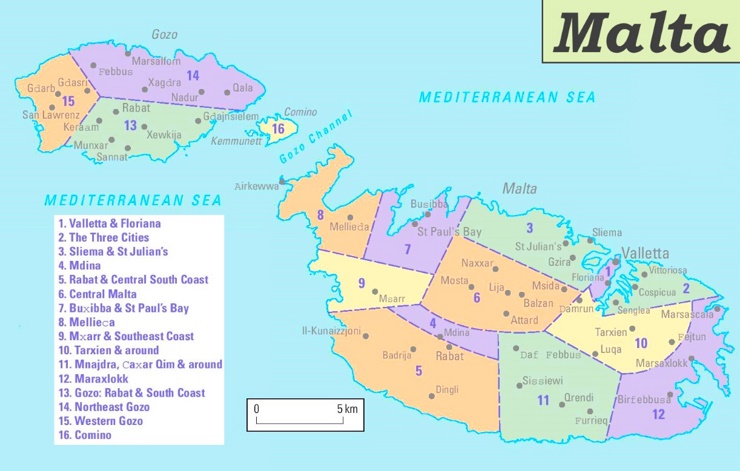 Malta politische karte