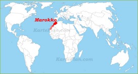 Marokko auf der Weltkarte