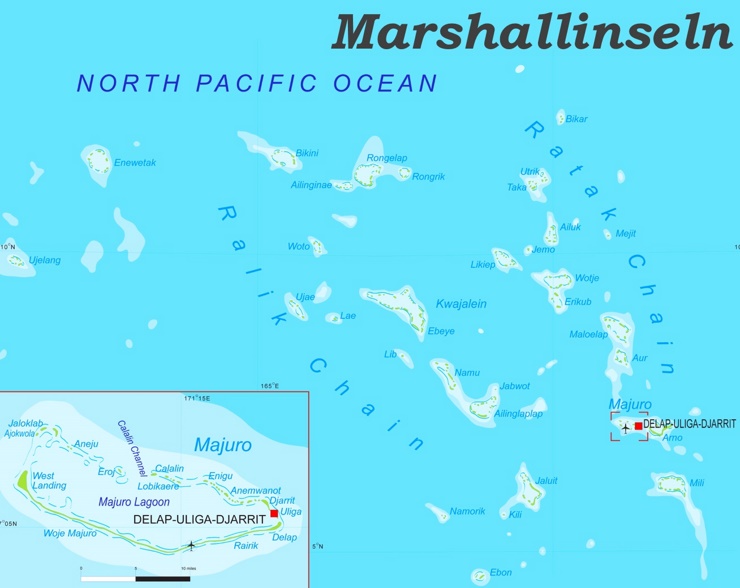 Große detaillierte karte von Marshallinseln