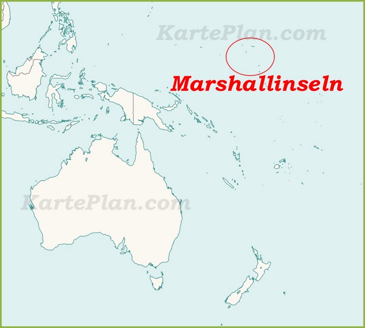 Marshallinseln auf der karte Ozeaniens