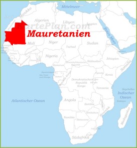 Mauretanien auf der karte Afrikas