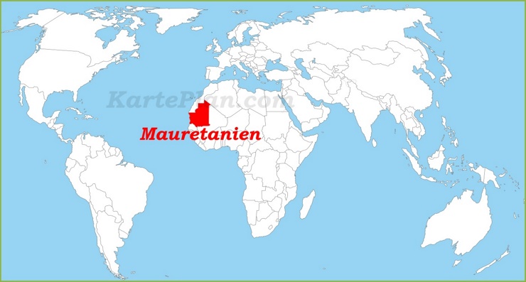 Mauretanien auf der Weltkarte