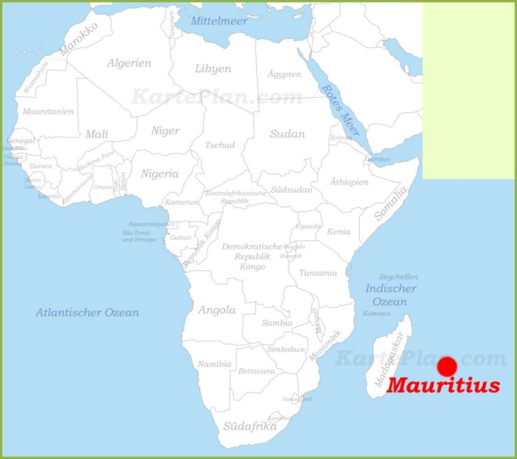 Mauritius auf der karte Afrikas