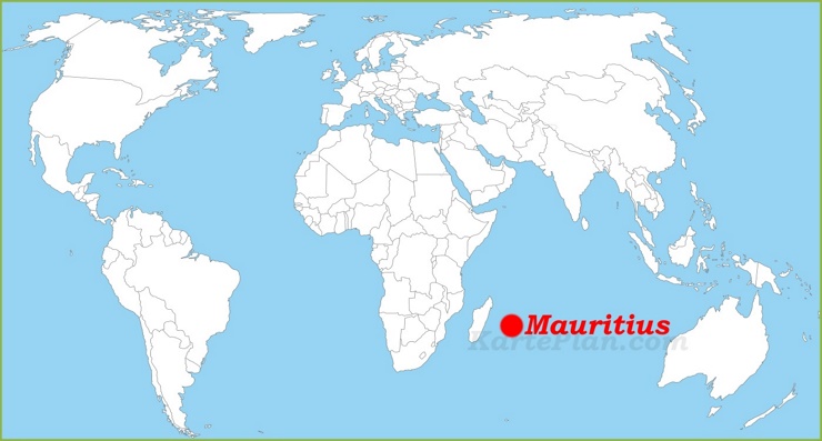 Mauritius auf der Weltkarte