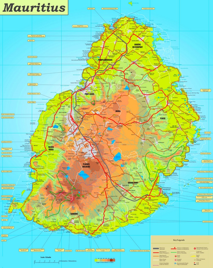 Mauritius touristische karte