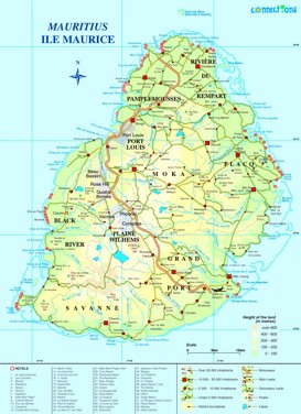 Straßenkarte von Mauritius