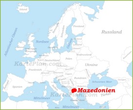 Mazedonien auf der karte Europas