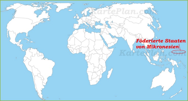 Mikronesien auf der Weltkarte