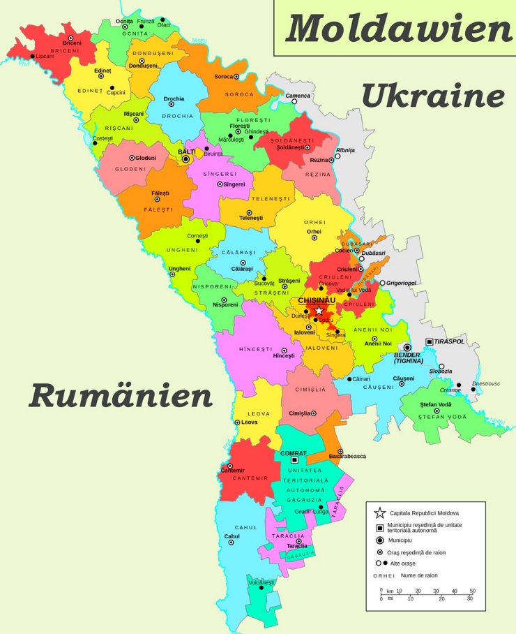 Moldawien politische karte