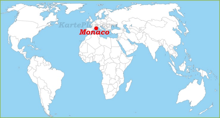 Monaco auf der Weltkarte