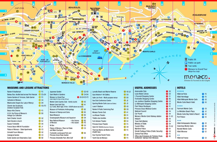 Monaco touristische karte