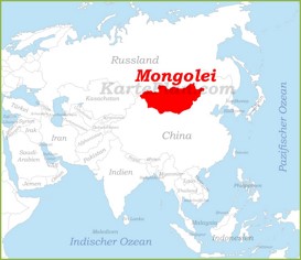 Mongolei auf der karte Asiens