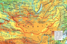 Physische landkarte von Mongolei