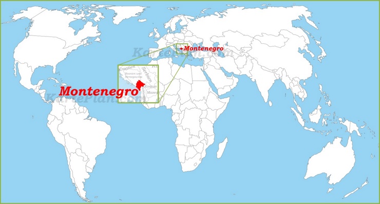 Montenegro auf der Weltkarte