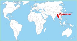Myanmar auf der Weltkarte