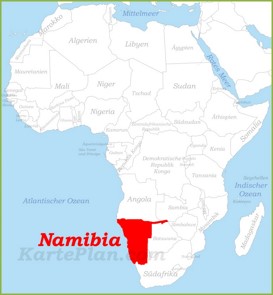 Namibia auf der karte Afrikas